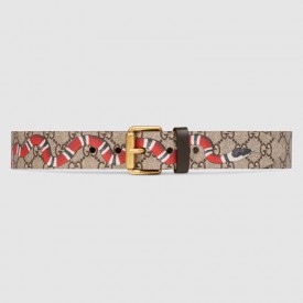 Gucci GG Supreme belt with Kingsnake print 434520