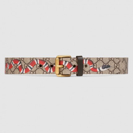 Gucci GG Supreme belt with Kingsnake print 434520