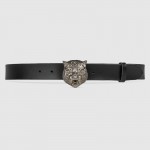 Gucci Leather belt with feline head 451230