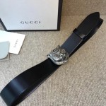 Gucci Leather belt with feline head 451230