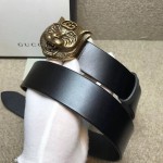 Gucci Leather belt with feline head 451230