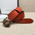 Gucci Leather belt with feline head 451230