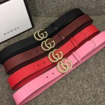 Gucci Leather belt with pearl Double G 453260