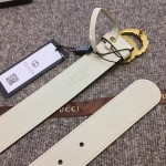 Gucci Leather belt with pearl Double G 453260