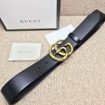 Gucci Leather belt with Double G buckle with snake black 458949