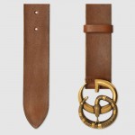 Gucci Leather belt with Double G buckle with snake cuir 458949