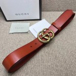 Gucci Leather belt with Double G buckle with snake cuir 458949