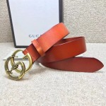 Gucci Leather belt with Double G buckle with snake cuir 458949