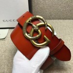 Gucci Leather belt with Double G buckle with snake cuir 458949