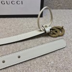 Gucci Leather belt with pearl Double G buckle 476342