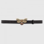 Gucci Queen Margaret leather belt black 476452