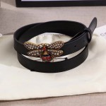 Gucci Queen Margaret leather belt black 476452