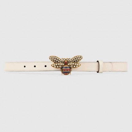 Gucci Queen Margaret leather belt white 476452