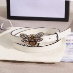 Gucci Queen Margaret leather belt white 476452