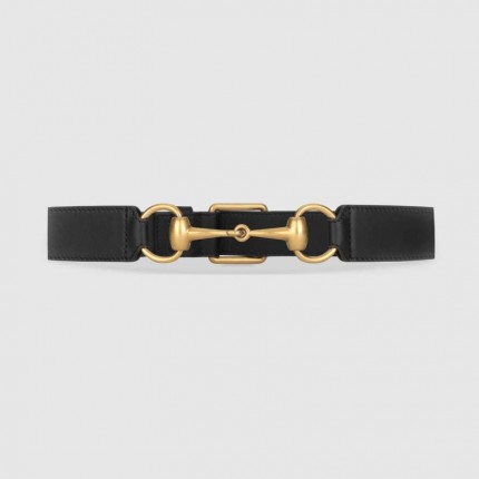 Gucci Leather belt with Horsebit black 488939