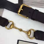 Gucci Leather belt with Horsebit black 488939