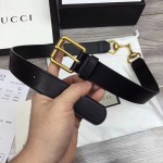 Gucci Leather belt with Horsebit black 488939