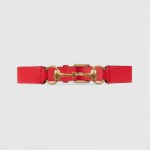 Gucci Leather belt with Horsebit red 488939