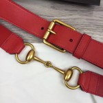 Gucci Leather belt with Horsebit red 488939