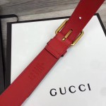 Gucci Leather belt with Horsebit red 488939