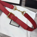 Gucci Leather belt with Horsebit red 488939