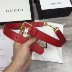 Gucci Leather belt with Horsebit red 488939