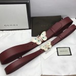 Gucci Leather belt with moth buckle 493433