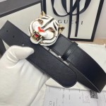 Gucci Leather belt with feline head 499639