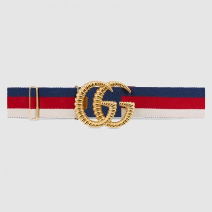 Gucci Web elastic belt with torchon Double G buckle 524101