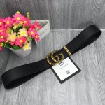 Gucci Leather belt with torchon Double G buckle black 524105