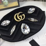 Gucci GG Marmont belt bag black velvet  ‎476434 9FRPT