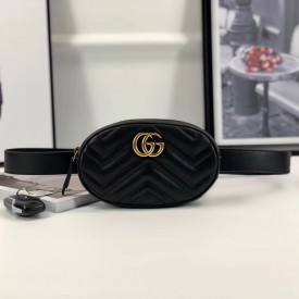 Gucci GG Marmont matelassé leather belt bag black 476434