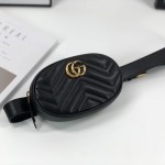 Gucci GG Marmont matelassé leather belt bag black 476434