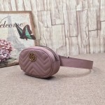 Gucci GG Marmont matelassé leather belt bag dusty pink 476434