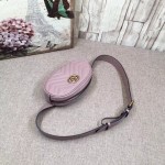 Gucci GG Marmont matelassé leather belt bag dusty pink 476434