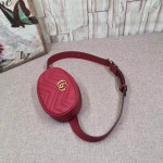 Gucci GG Marmont matelassé leather belt bag red 476434