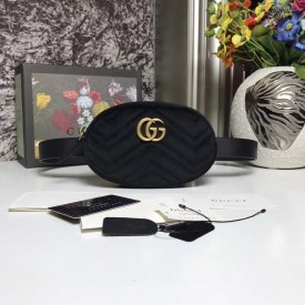 Gucci GG Marmont belt bag black velvet 476434