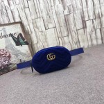 Gucci GG Marmont belt bag bright blue velvet 476434