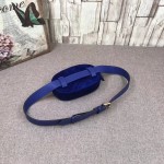 Gucci GG Marmont belt bag bright blue velvet 476434