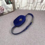 Gucci GG Marmont belt bag bright blue velvet 476434