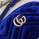 Gucci GG Marmont belt bag bright blue velvet 476434