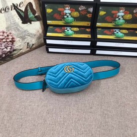 Gucci GG Marmont belt bag light blue velvet 476434