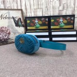 Gucci GG Marmont belt bag light blue velvet 476434