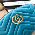 Gucci GG Marmont belt bag light blue velvet 476434