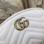 Gucci GG Marmont matelassé leather belt bag white 476434