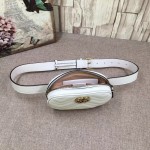 Gucci GG Marmont matelassé leather belt bag white 476434