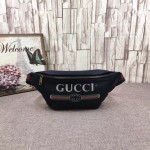 Gucci Print leather belt bag black 493869