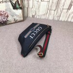 Gucci Print leather belt bag black 493869