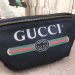 Gucci Print leather belt bag black 493869