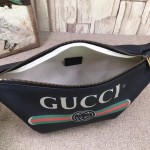 Gucci Print leather belt bag black 493869